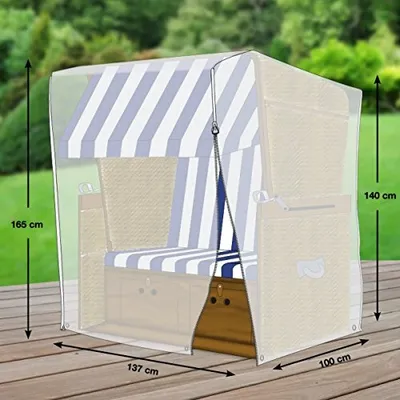 Produktbild von Schutzhülle für Strandkorb aus Polyester Oxford 600D lichtgrau Größe 137cm