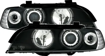 Produktbild von Eagle Eyes Angel Eyes Scheinwerfer Set in Schwarz für 5er BMW E39, Bj. 1995-2000