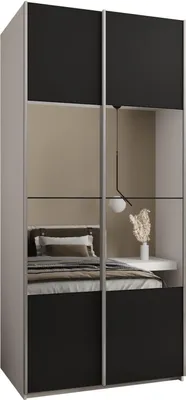 Produktbild von MEBLE KRYSPOL LUX 4 Schrank - 245,5x100x64cm - Weiß, Schwarz, Silber