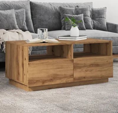 Produktbild von Möbel Couchtisch mit LED-Leuchten Artisan-Eiche 90x49x40 cm - Couchtische 857711