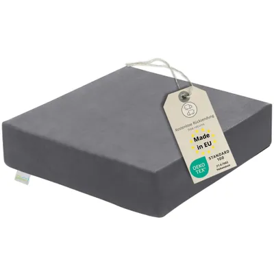 Immagine prodotto di sleepling Bodyprotect cuscino per sedile di rialzo cuscino per sedia cuscino di ausilio per il pavimento 40 x 40 x 10 cm, Ökotex 100, lavabile, grigio,  EU