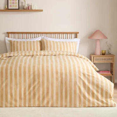 Produktbild von Furn - "Dualtone" Mit Streifen-Bettwäsche-Set, wendbar RV3644 (King/Super King) (Gelb/Butterfarben)