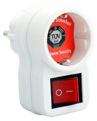 Image de Raccord Schuko simple avec interrupteur,  blanc