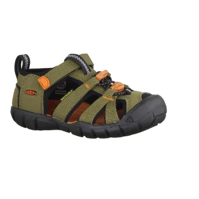 Produktbild von Keen Seacamp II Jungs, Sandale geschlossen, Textil/Synthetik, Olive/Gold Flame - Kinderschuhe Teens Jungs Gr. 25 - 42, Grün