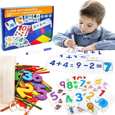 Produktbild von Rechenpuzzle für Vorschulkinde Montessori Lernspielzeug zum Zählen & Rechnen, fördert Logik & Mathematik, ideales Schul jahrsgeschenk für 3–7 Jahre