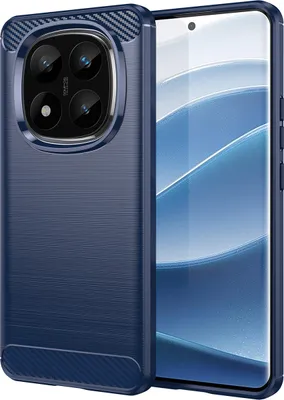 Produktbild von Hülle für Xiaomi Redmi Note 14 Pro+ 5G Carbon-Faser Weich TPU Silikon Stoßfest Handyhülle Blau
