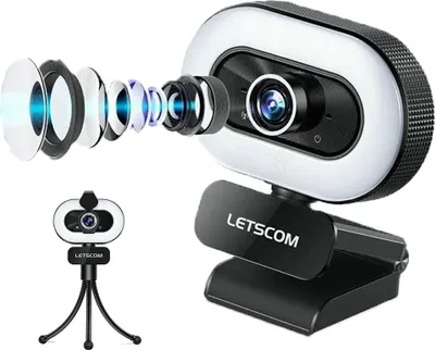 Produktbild von Webcam mit Mikrofon Full HD USB Webcams Mini Computer Kamera Webcam, 360° Drehung, webcam für pc Laptops Desktop und Spiele,Schwarz