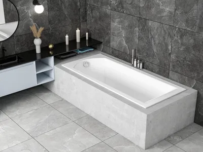 Obrázok produktu pre Obdĺžniková vaňa Akrylová vaňa 180x80 Shea Slim bez skrinky