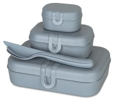 Zdjęcie produktu dla Lunchbox PASCAL READY, zestaw 3 pojemników i sztućce, KOZIOL