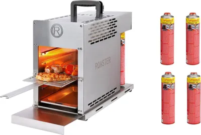 Produktbild von ROTHENBERGER Industrial THERMO ROASTER TO GO Gasgrill inkl. 4 x Multigas 600 ml - 1500004411