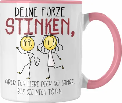 Produktbild von Trendation - Deine Fürze Stinken Tasse Geschenk Valentinstag Partner Freundin Liebe (Rosa)