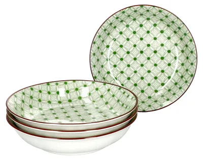 Produktbild von Lime Rio 4-tlg. Suppenteller Grünes Dekor Ø 20 cm Soup bowl Porzellan Ritzenhoff