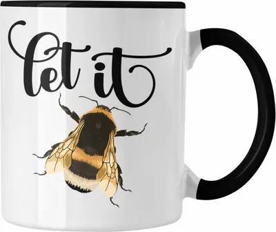 Produktbild von Trendation - Let It Bee Tasse Geschenk für Imker Sommer Grafik Frauen Geschenkidee Schöne Tasse (Schwarz)