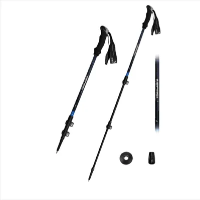 Produktbild von INF NECASILx3 Anti-Rutsch Faltbarer Trekkingstock - Verstellbarer Aluminium Wanderstock Schwarz