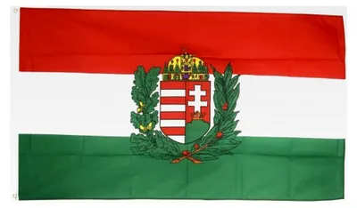Produktbild von Ungarische Flagge mit Wappen - 60 x 90 cm