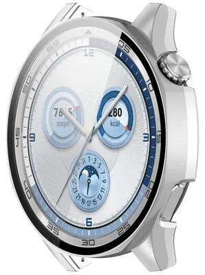 Immagine prodotto di Per Huawei Watch GT 5 46mm Custodia PC orologio in plastica + vetro duro protettivo argento