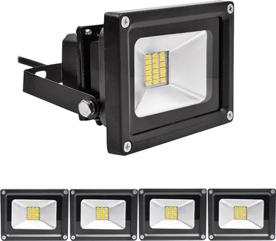 Produktbild von Greenmigo 5x20W LED Strahler Fluter Aussen 230V IP65 Wasserdicht Flutlicht SMD LED Außenstrahler Warmweiß Warmweiss Licht Tageslichtweiß für Sportplatz Garage Garten Hinterhof