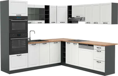 Obrázek produktu pro Rohová kuchyň Vicco R-Line Bílý venkovský dům 247 x 60 cm , PD Dub, Model 43268