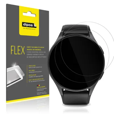Produktbild von 2x Schutzfolie für Hama 8900 1.32 Zoll Smartwatch Folie, 100% Displayabdeckung, dipos Flex