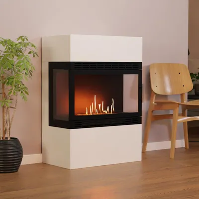 Produktbild von GLOW FIRE Ethanol Kamin 'Lillesand XL Vision' | Ethanolofen in weiß mit 3 Std. Brenndauer und 3 KW Heizleistung | BxHxT: 70x100x40 cm