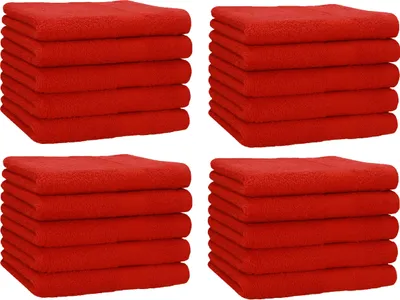 Produktbild von Betz 20 Stück Gästehandtücher PREMIUM 100%Baumwolle Gästetuch-Set 30x50 cm Farbe rot