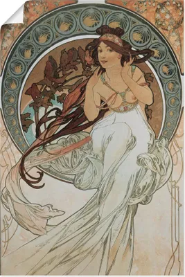 Produktbild von ARTland Poster Vier Künste: Die Musik. 1898 Größe: 20x30 cm