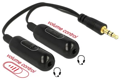 Produktbild von DeLOCK 0.19m, 3.5mm/2x3.5mm, 3.5mm, Männlich, 2 x 3.5mm, Weiblich, 0,19 m, Schwarz