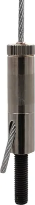 Produktbild von Drahtseilhalter / Gripper 30, M8 Außengewinde Länge 30 mm, für Drahtseil Ø 2,0 - 3,0 mm | vernickelt