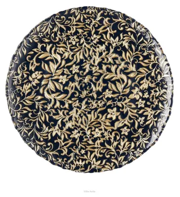 Produktbild von Villa Italia ALTAR Kuchenteller dunkelblau, floral verziert