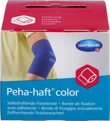 Imagen del producto de Vendaje cohesivo de fijación Hartmann Peha-Haft Color, azul (4 m x 4 cm)