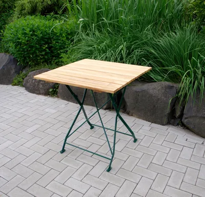 Produktbild von Klapptisch Holztisch Gartentisch Tisch, Gestell dunkel Grün 70x70 cm