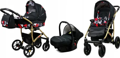 Obrázek produktu pro BabyLux® Largo | Kocárek 3v1 Set | Black Moro | Kocárek Kombi | Kocárkový set | Buggy +