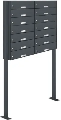 Produktbild von 14er Standbriefkasten Freistehend Durchwurfanlage RAL 7016 Anthrazit