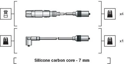 Produktbild von MAGNETI MARELLI 941318111270 Zündkabelsatz Zündleitungssatz für AUDI A4 Limousine (8D2, B5) A4 Avant (8D5, B5) für VW PASSAT (3B2)