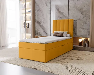 Obrázek produktu pro Hotelová jednolůžková postel 100x200 GRETNA - medová + topper