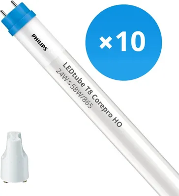Produktbild von Mehrfachpackung 10x Philips LED Röhre T8 CorePro (EM/Mains) 24W 2700lm - 865 Tageslichtweiß | 150cm - Ersatz für 58W