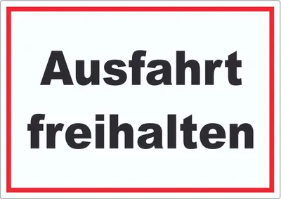 Produktbild von Ausfahrt freihalten Aufkleber schwarz-weiß-rot A4 (210x297mm)