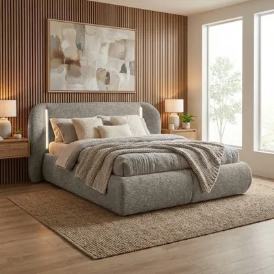 Produktbild von BEAUTYSOFA | Polsterbett CORFU 180x200 cm - Designerbett mit Bettkasten, LED-Kopfteil und Lattenrost, Doppelbett in Grau