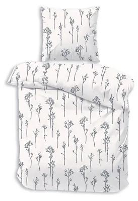 Produktbild von Dobnig Bettwäsche Flanell - Blumenzweige 135 x 200 cm natur Blumenzweige, natur, grau