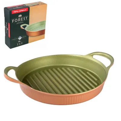 Imagen del producto de Sartén de aluminio de 28 cm, olla para estofar, asadera para gansos, compatible con inducción, marca FLORINA FOREST GRILL