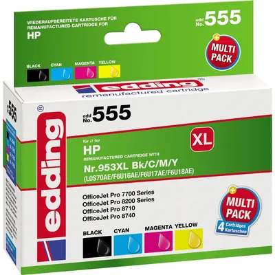 Immagine prodotto di edding EDD-555 cartucce d'inchiostro multipack nero ciano magenta giallo