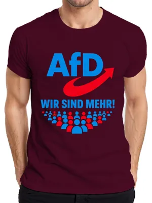Obrázek produktu pro Tričko s nápisem "AfD Wir Sind Mehr Patriotismus Deutschland", sarkastické, pánské, barva: vínová, velikost: M