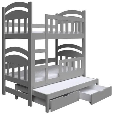 Obrázek produktu pro Selsey Dopio – patrová postel pro 3 osoby, šedá, 75x180 cm