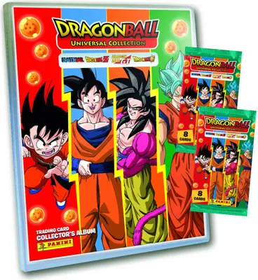 Produktbild von Dragon Ball Universal Karten - Trading Cards - 1 Mappe + 2 Booster