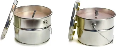 Produktbild von Rustik Lys von Cactula – Kerzenset für den Außenbereich, 2er-Set – Nude & Lemonade – Blechdosenkerzen 18 x 14 cm – 10 Stunden Brenndauer – Für den Außenbereich