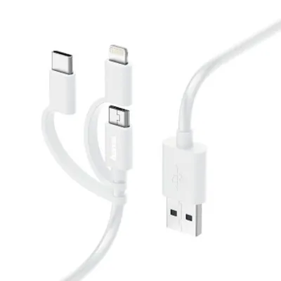 Produktbild von Hama 00187200, 1 m, Lightning, USB C, Männlich, Männlich, Weiß