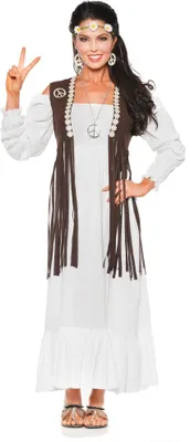 Produktbild von 70er Hippie Kostüm Kleid Karneval Faschingskostüm Größe: XL