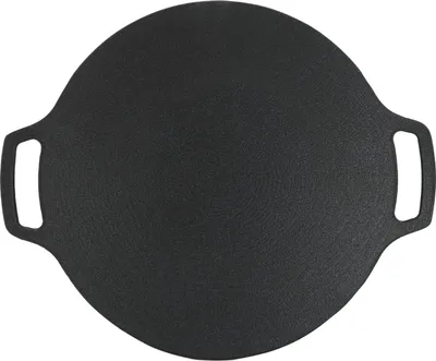 Image de Poêle à griller coréenne avec revêtement 6 couches pour réchaud à gaz Rond à double poignée BBQ Griddle Outdoor Camping 33 cm/13,0 pouces
