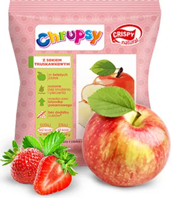 Produktbild von Apfelchips mit natürlichem Erdbeersaft 18g CRISPY