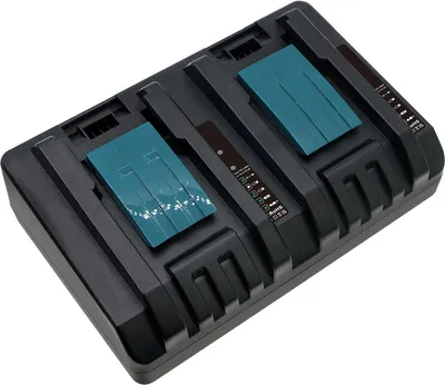 Produktbild von Ladegerät für 2 Makita 18V-Akkus, äqu. DC18RD, DC18SH